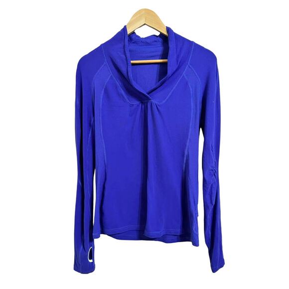 Lululemon Run Trail Tech Long Sleeves Pullover Thumb Holes Shawl Collar Size 2 - Picture 1 of 4